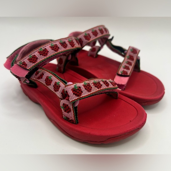 Teva- Pink and Red Strawberry Sandals, Toddler Size:8 - Picture 1 of 8